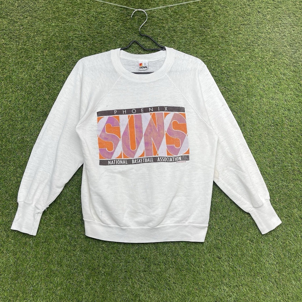 Vintage 90s Phoenix Suns Sweatshirt Mens Medium NBA USA Made Crewneck Thin White
